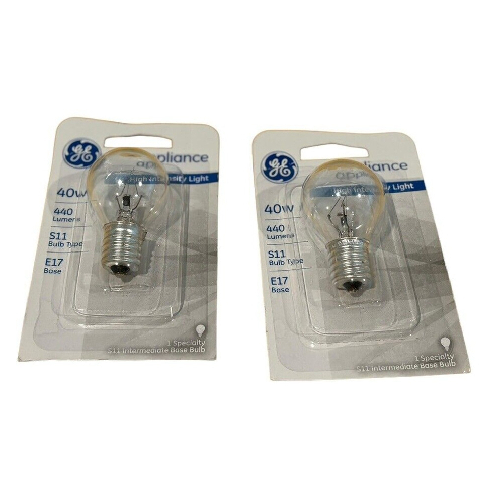 Lot Of 2 40w GE S11 HIGH INTENSITY BULB 90401 E17 base microwave oven 40S11N
